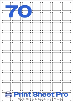 70UP 0000_70UP_A4_25x25 template for Labels4U