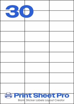 30UP 3489_30UP_A4_70x29.6 template for Labels4U