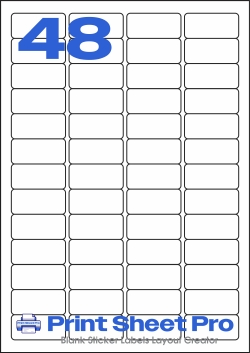 48UP L6009_48UP_A4_45.7x21.2 template for Labels4U