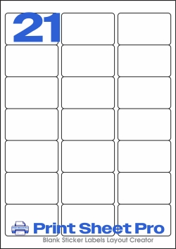 21UP L7160_21UP_A4_63.5x38.1 template for Labels4U