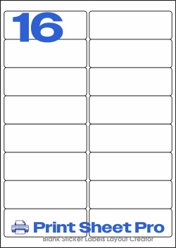 16UP L7162_16UP_A4_99.1x33.9 template for Labels4U